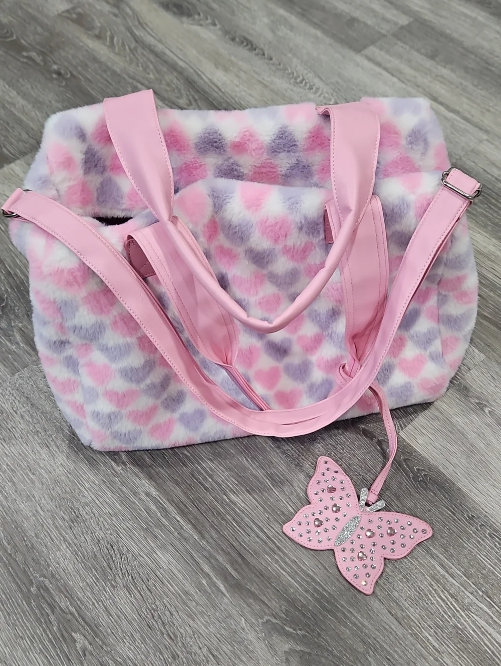 Ms. Gwen's OMG Accessories Duffle Bag Fuzzy Hearts
